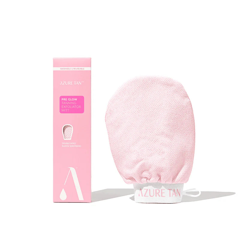 Azure Tan – Pre Glow Tan Exfoliator Mitt (Pink)